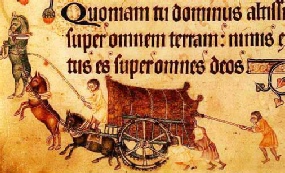 A medieval cart from the 14th century Luttrell Psalter