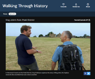 Channel Four's Walking Through History with Tony Robinson Sherwood Forest and King John's Palace